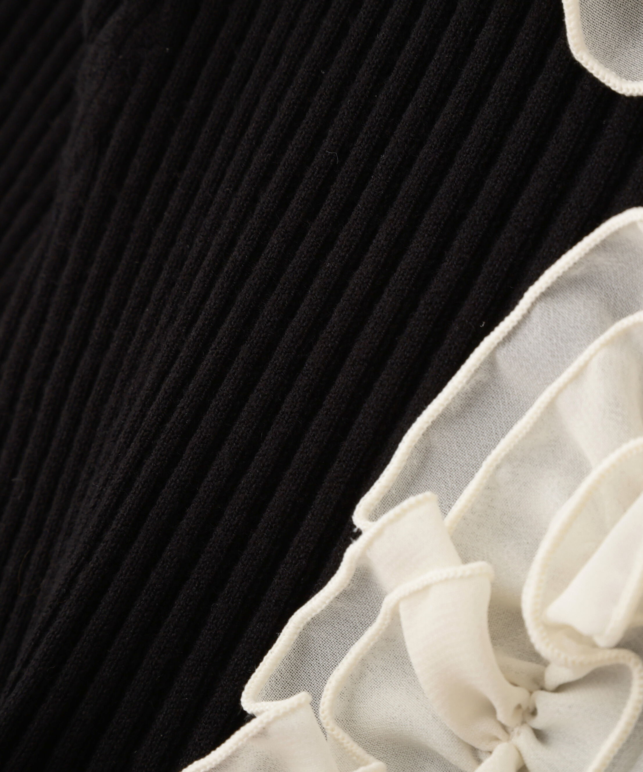  「フリルトリムニット半袖」|ニット・セーター|