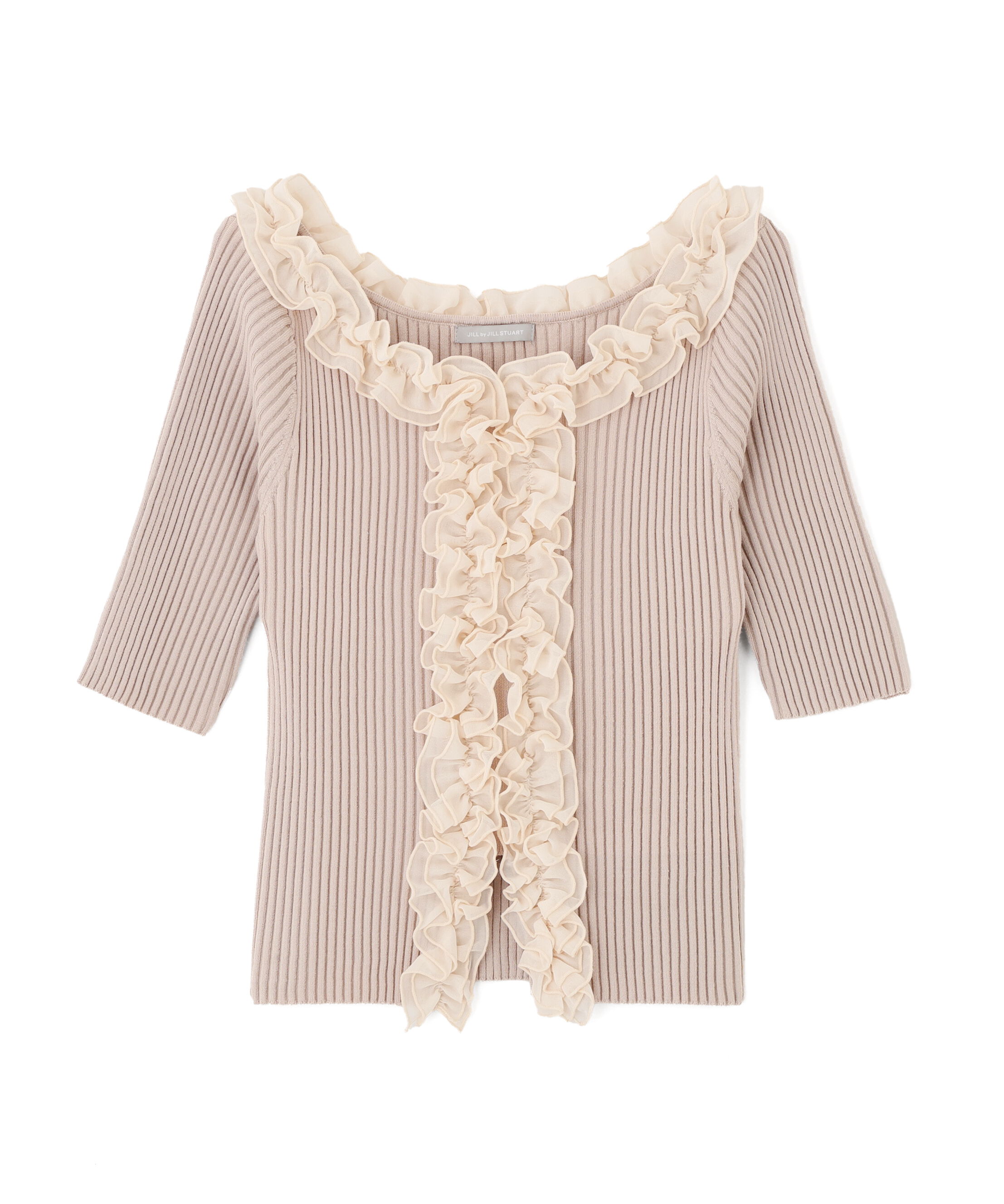  「フリルトリムニット半袖」|ニット・セーター|