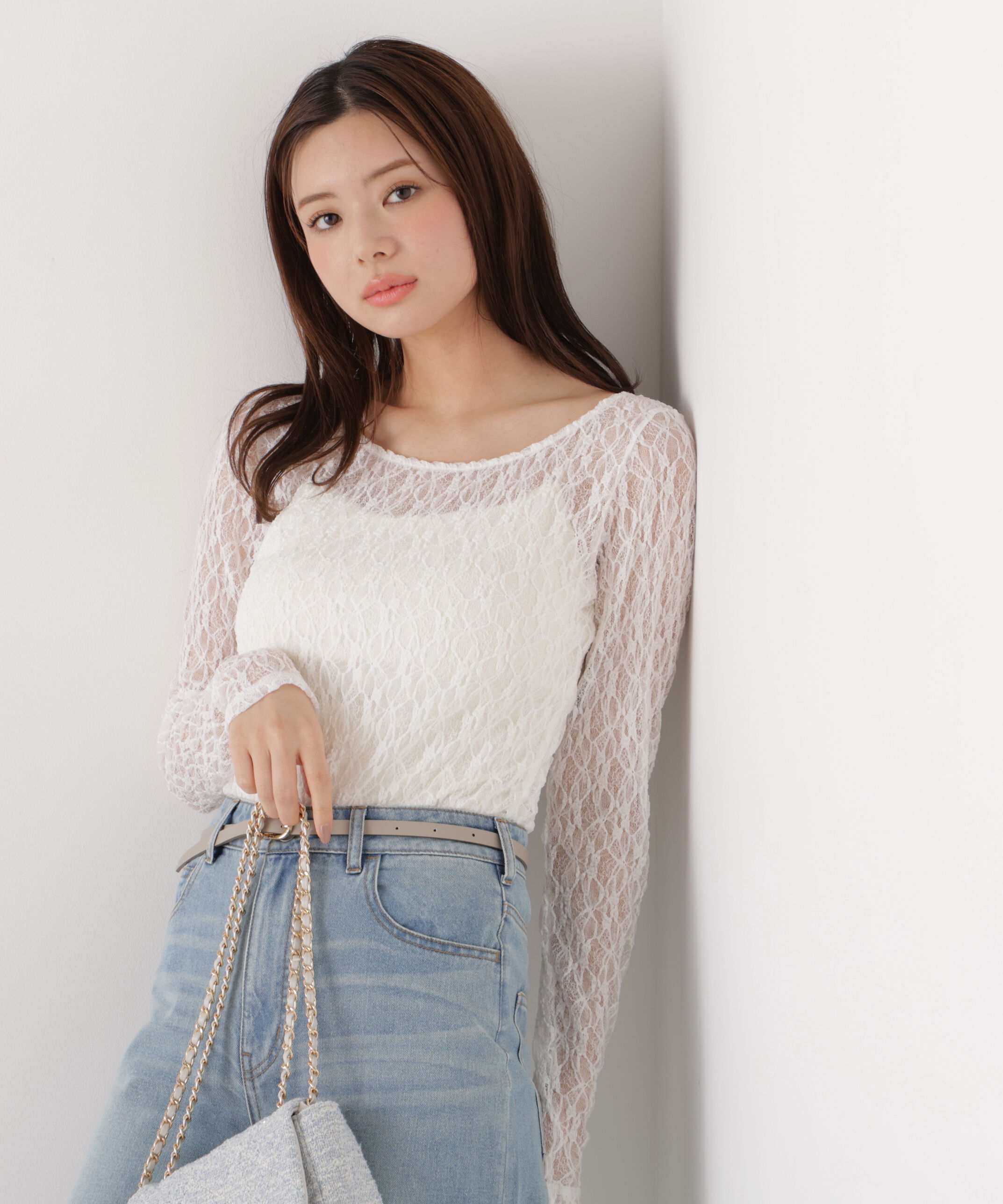 PROPORTION BODY DRESSING「〈a/mie〉ストレッチレース　26SS」|Tシャツ・カットソー|