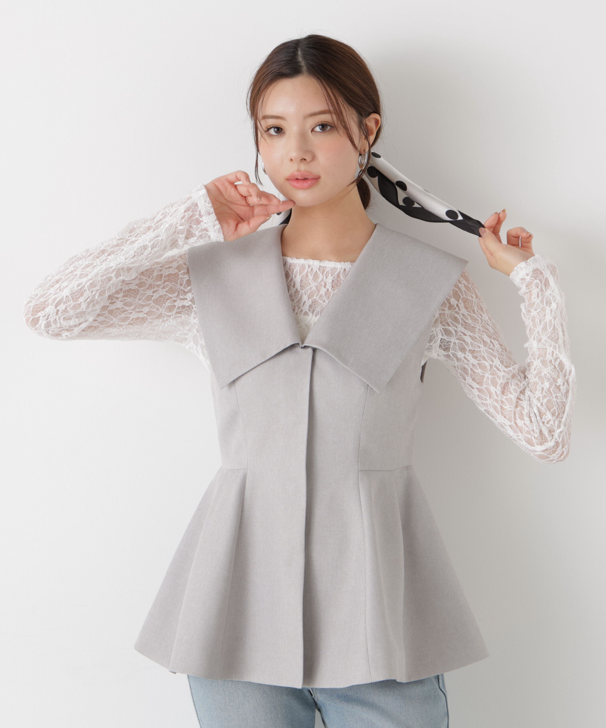 PROPORTION BODY DRESSING「〈a/mie〉ストレッチレース　26SS」|Tシャツ・カットソー|