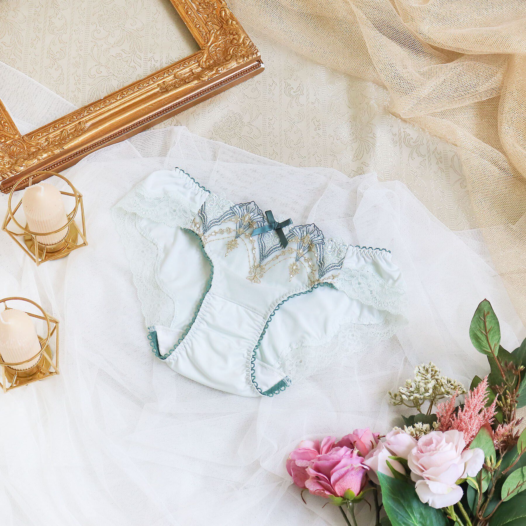 Risa Magli「シェール サニタリーショーツ」|インナー|グリーン(022)