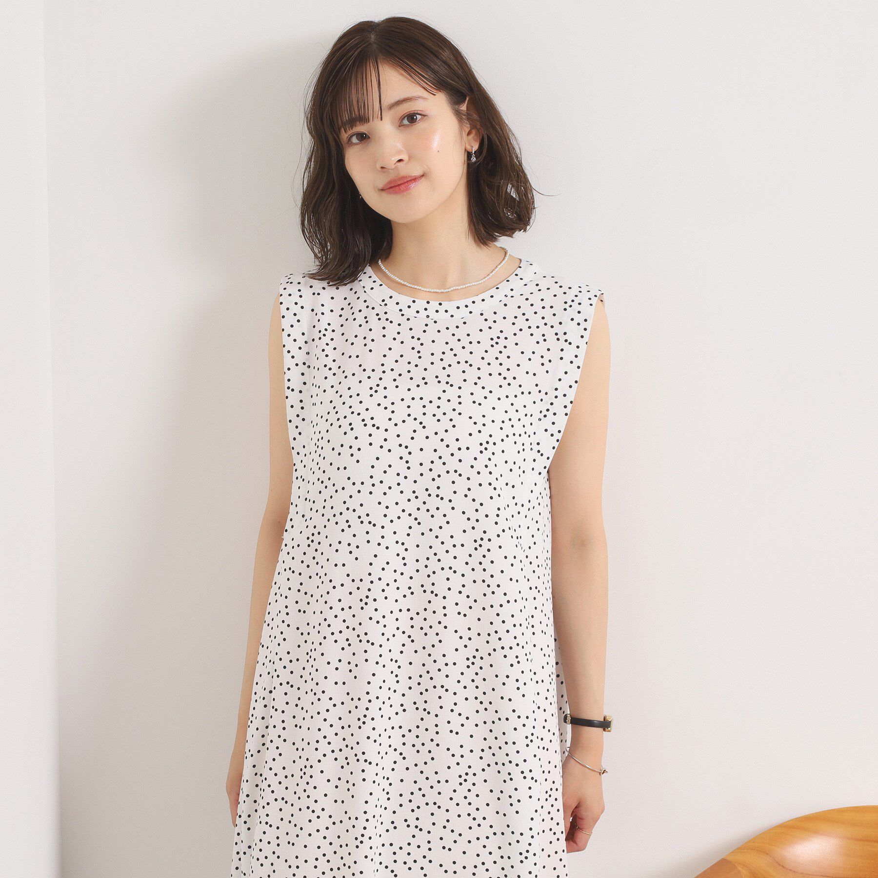 ITS&rsquo;DEMO「【UVカット／速乾／冷感／洗濯機OK／洗濯後しわになりにくい】麻調ストレッチ肩タックワンピース＜ラク」|ワンピース|