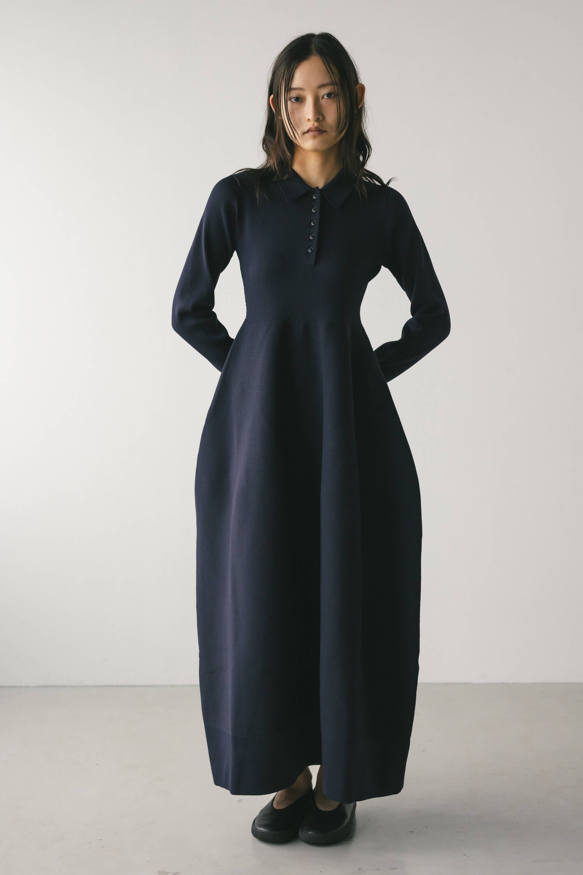 STYLEMIXER「フォルムポロニットワンピース」|ワンピース|NVY