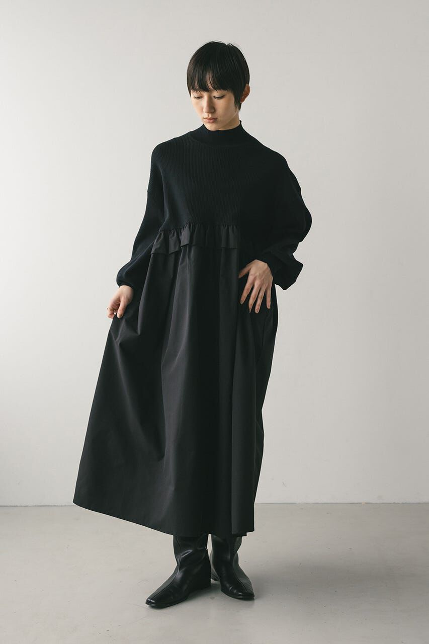 STYLEMIXER「バックストリングコンビネーションワンピース」|ワンピース|BLK