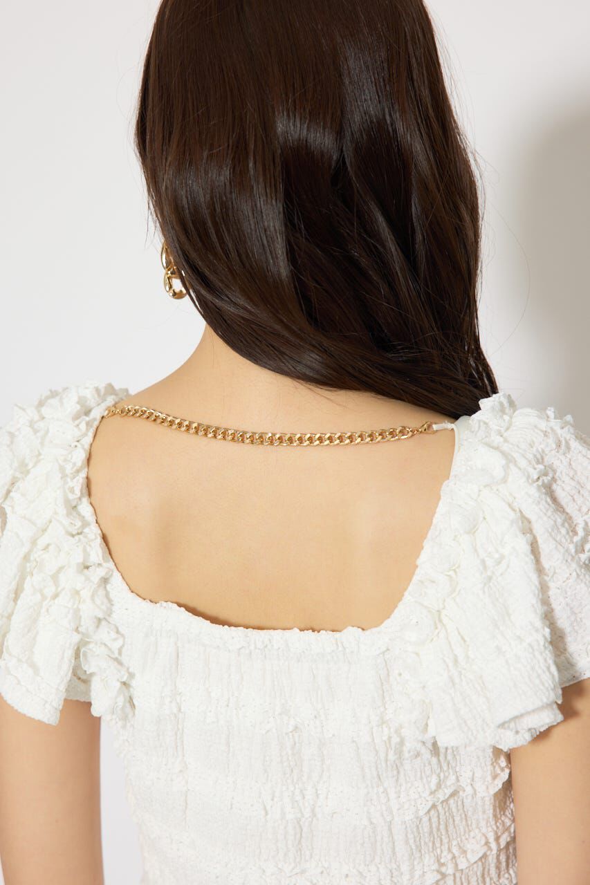 rienda「ショルダーフリルカットミニワンピース」|ワンピース|