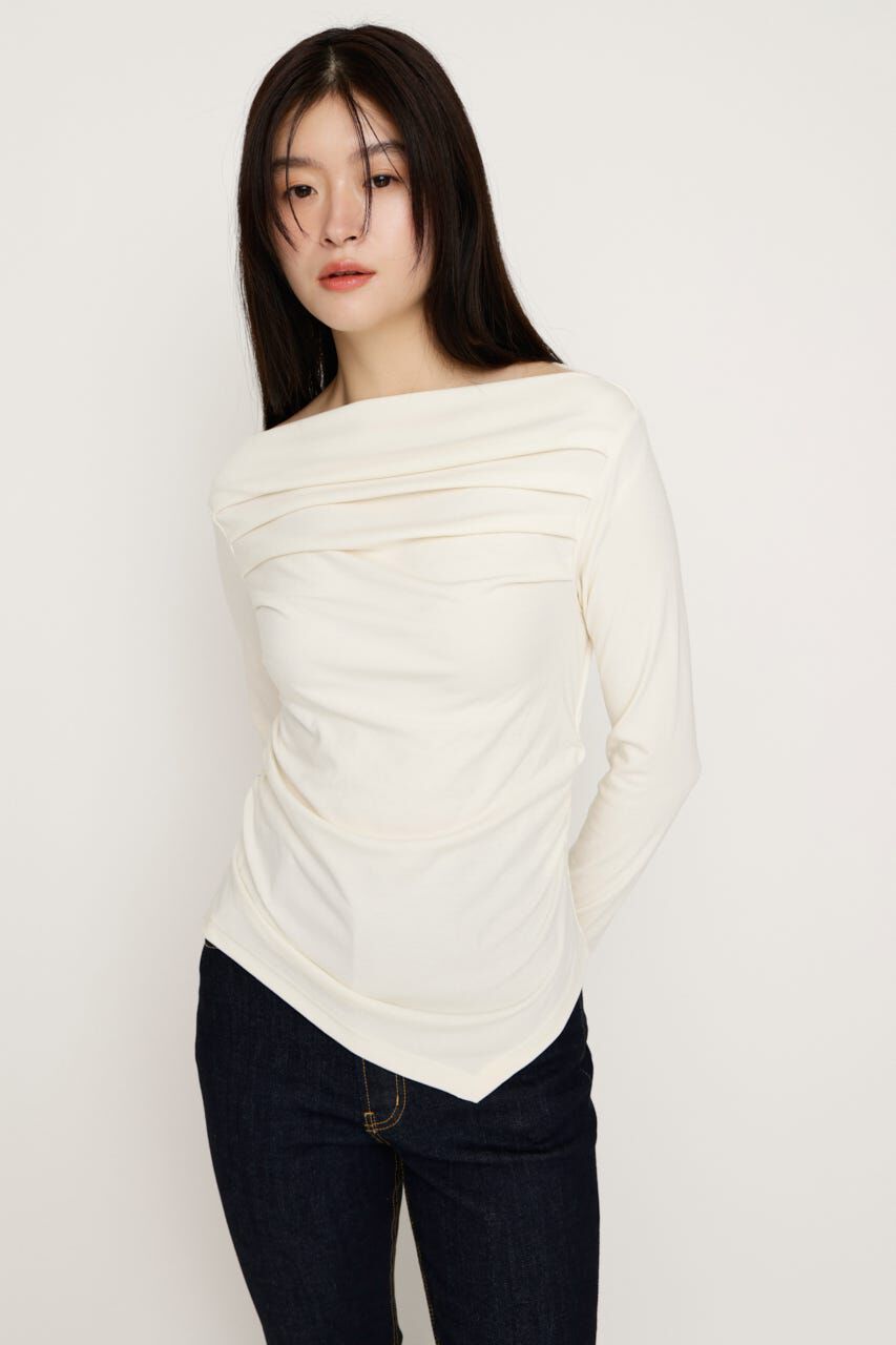 SLY「OFF SHOULDER TUCK トップス」|Tシャツ・カットソー|