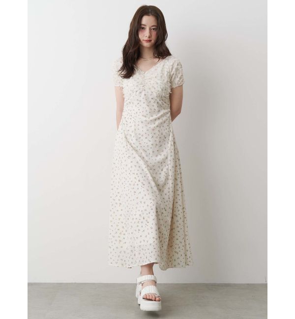 CALNAMUR「TULLE LAYERED FLOWER OP/チュールレイヤードフラワーワンピース」|ワンピース|