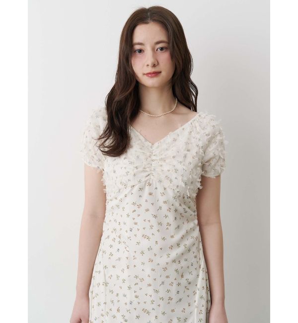 CALNAMUR「TULLE LAYERED FLOWER OP/チュールレイヤードフラワーワンピース」|ワンピース|