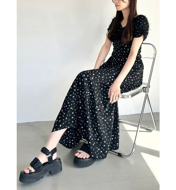 CALNAMUR「TULLE LAYERED FLOWER OP/チュールレイヤードフラワーワンピース」|ワンピース|