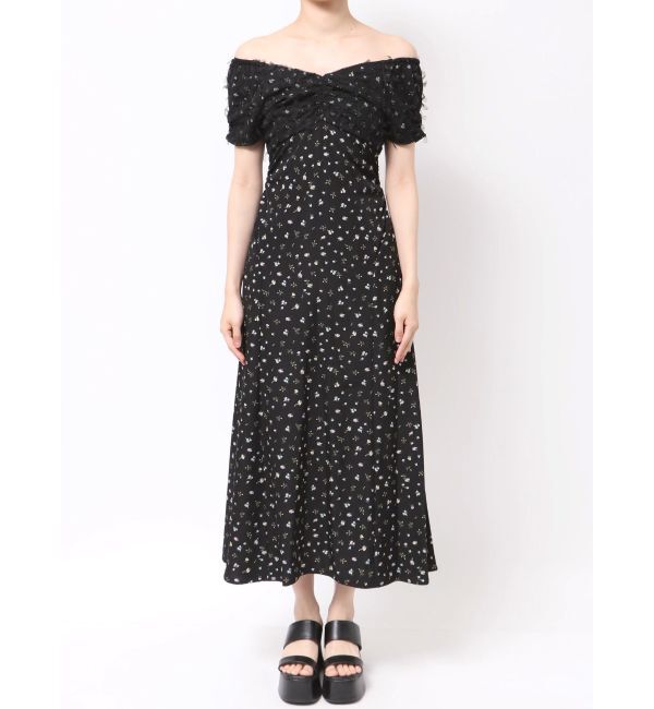 CALNAMUR「TULLE LAYERED FLOWER OP/チュールレイヤードフラワーワンピース」|ワンピース|