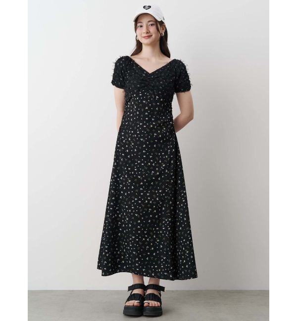 CALNAMUR「TULLE LAYERED FLOWER OP/チュールレイヤードフラワーワンピース」|ワンピース|