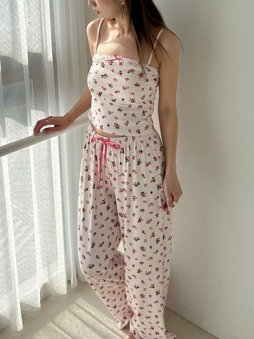 SNIDEL HOME「ストロベリーアイレットロングパンツ」|ルームウェア|