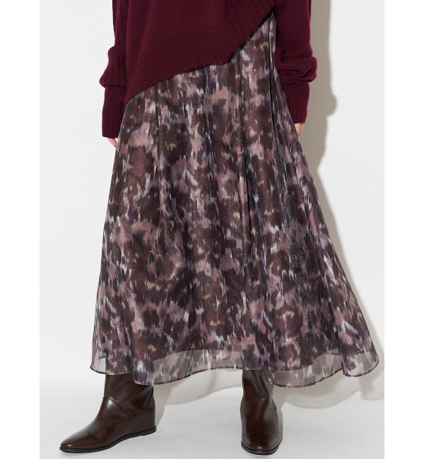 ELENDEEK「BLURRED PRINT SK」|スカート|ブラウン