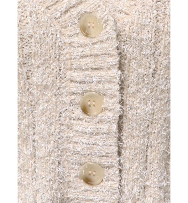 EVRIS「フェザーラメニットショートカーディガン」|カーディガン|