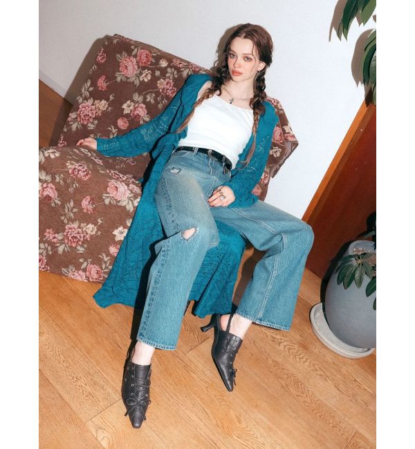 EVRIS「オープンニットロングカーディガン」|カーディガン|