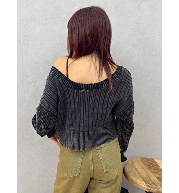 EVRIS「2WAYピグメントニットカーディガン」|カーディガン|