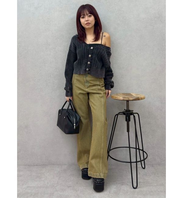 EVRIS「2WAYピグメントニットカーディガン」|カーディガン|