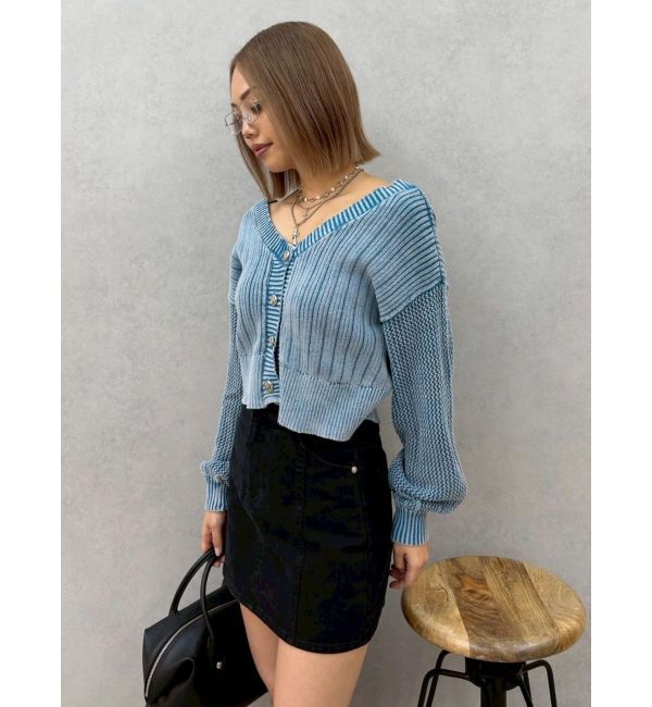 EVRIS「2WAYピグメントニットカーディガン」|カーディガン|