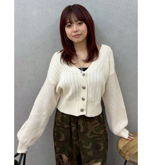 EVRIS「2WAYピグメントニットカーディガン」|カーディガン|