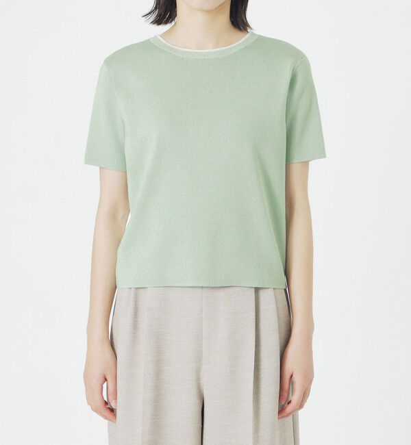  「2フェイスショートスリーブトップス」|ニット・セーター|