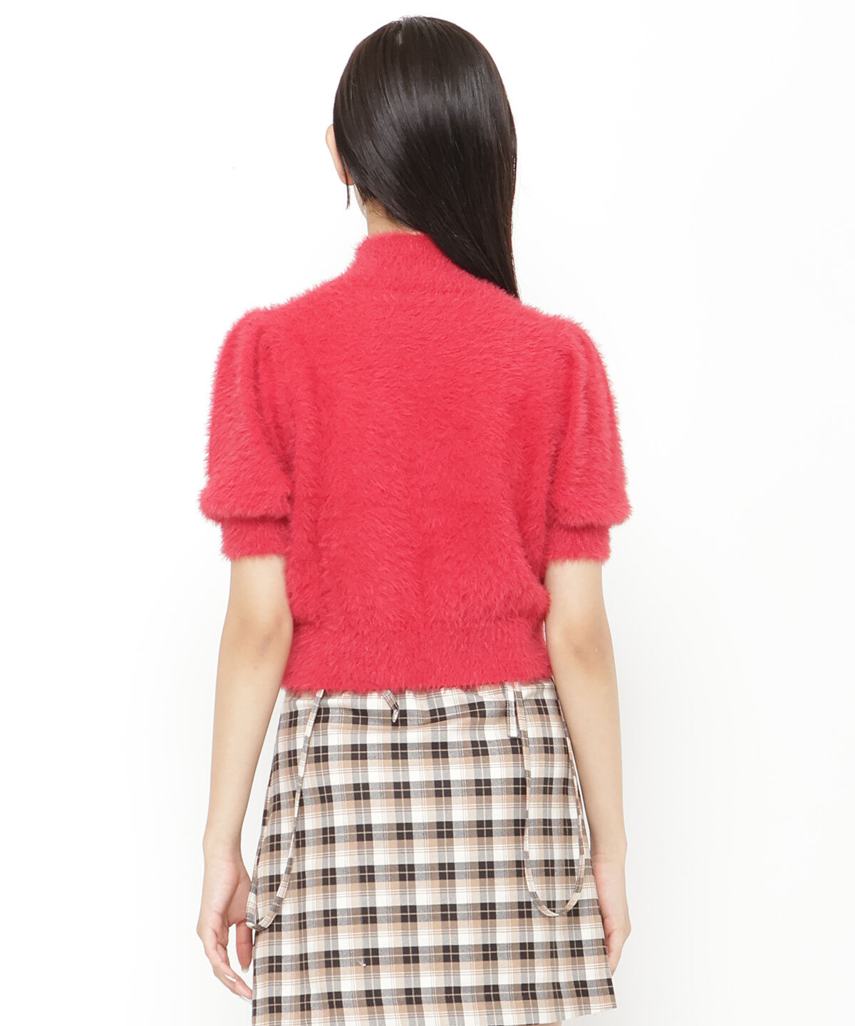 REDYAZEL「フェザーライク半袖ニットプルオーバー」|ニット・セーター|