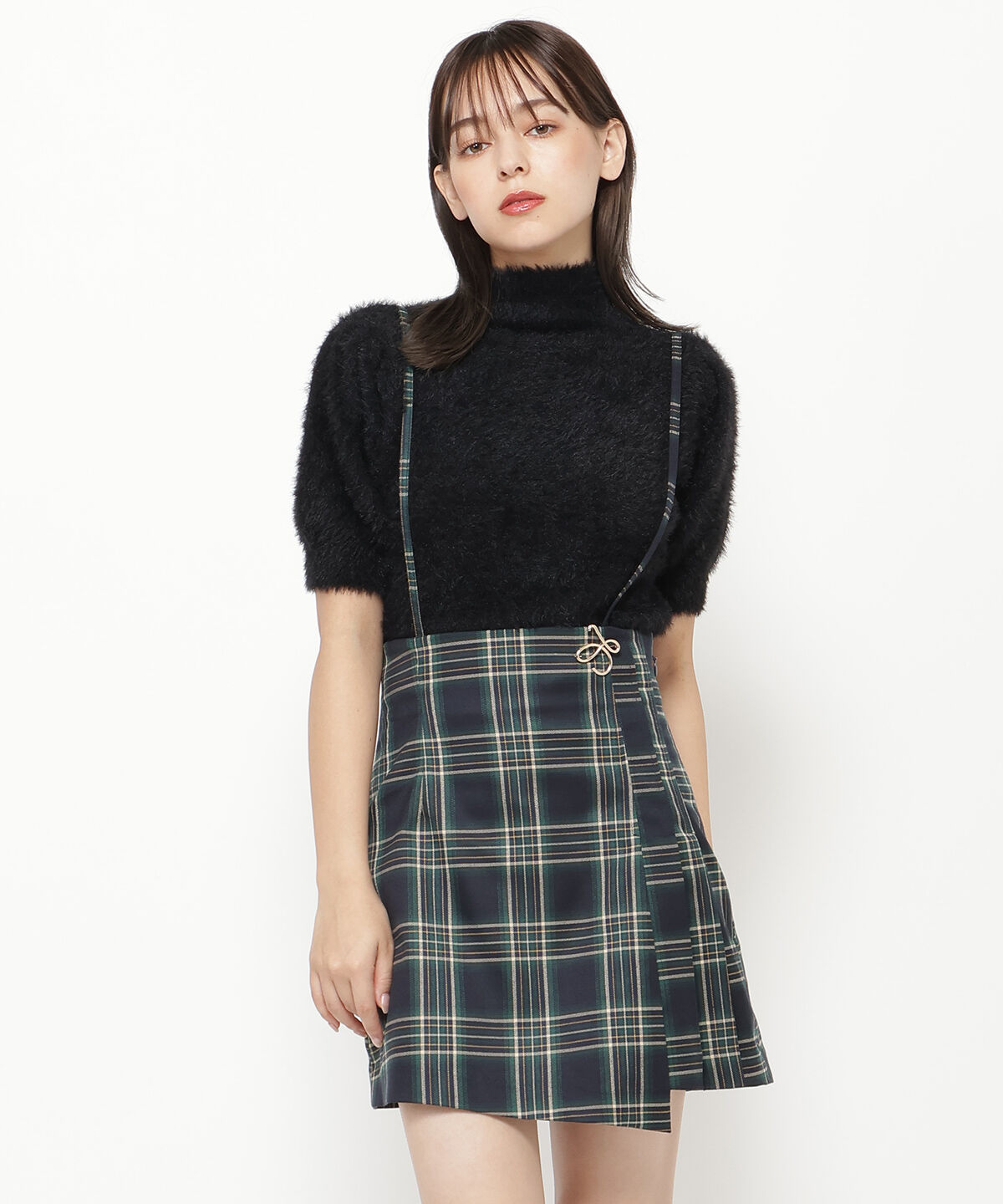 REDYAZEL「フェザーライク半袖ニットプルオーバー」|ニット・セーター|ブラック