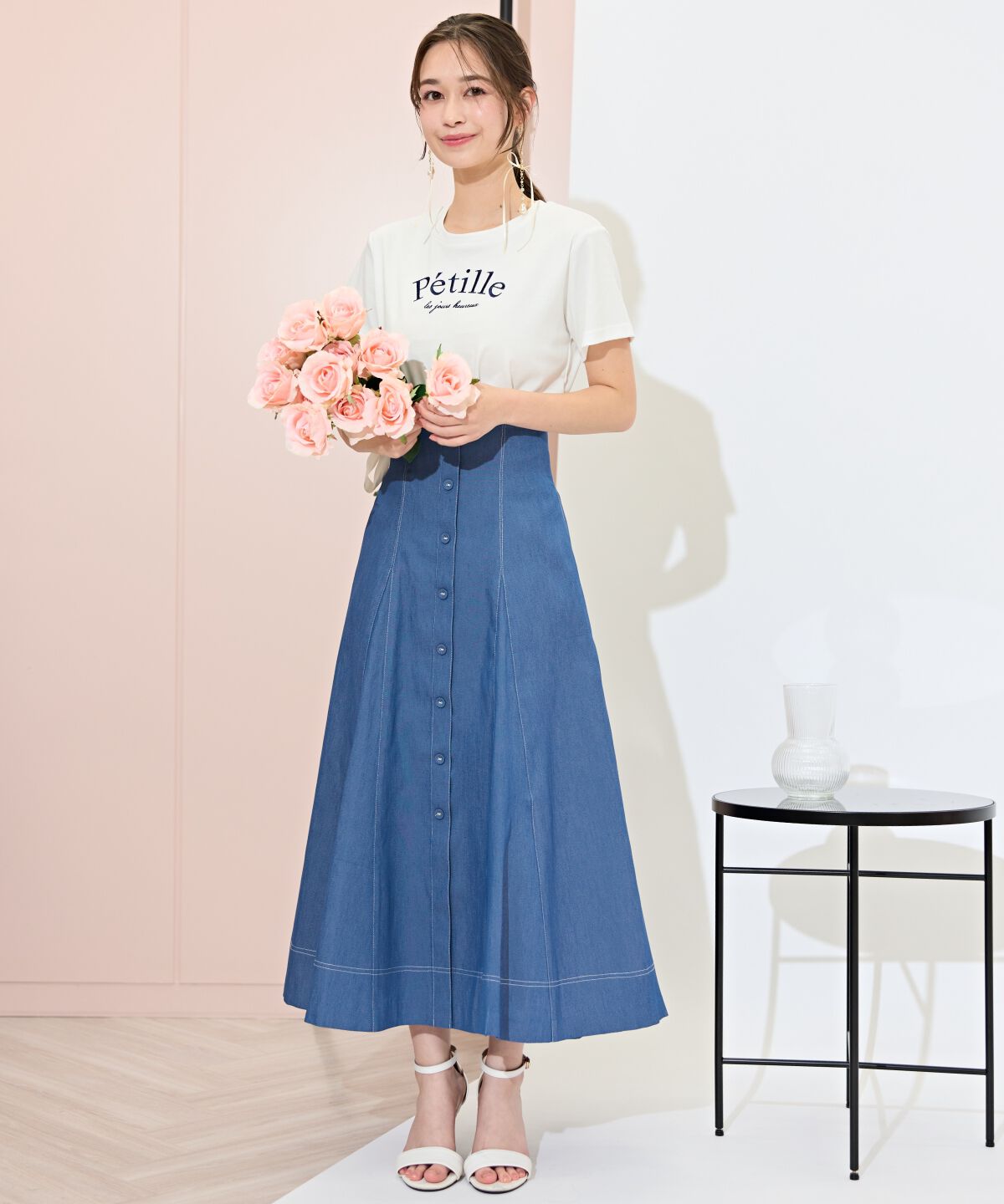 WILLSELECTION「ハイウエストデニムフレアスカート」|フレア|