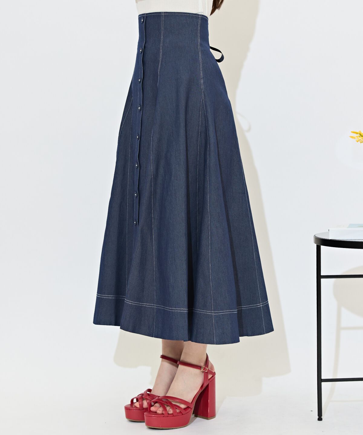 WILLSELECTION「ハイウエストデニムフレアスカート」|フレア|