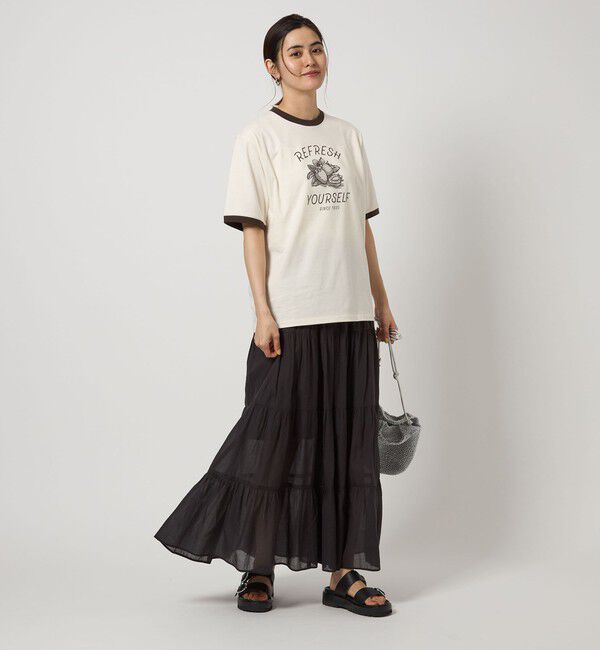 UNITED ARROWS green label relaxing「＜OSORA CAFE＞リンガー Tシャツ」|Tシャツ・カットソー|