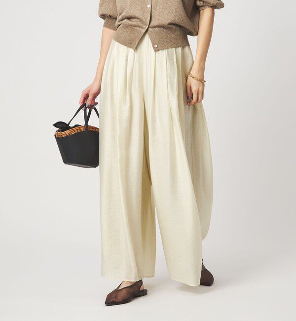 UNITED ARROWS green label relaxing「［size SHORTあり］エアリー シアー イージー ワイド パンツ」|キュロット|OFF WHITE