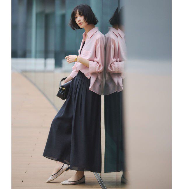 UNITED ARROWS green label relaxing「［size SHORTあり］エアリー シアー イージー ワイド パンツ」|キュロット|DK.GRAY