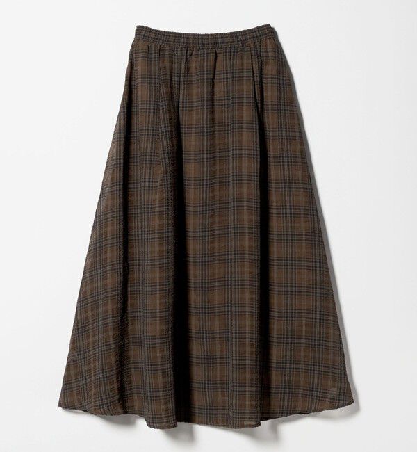 UNITED ARROWS green label relaxing「シアー チェック ロング スカート」|フレア|