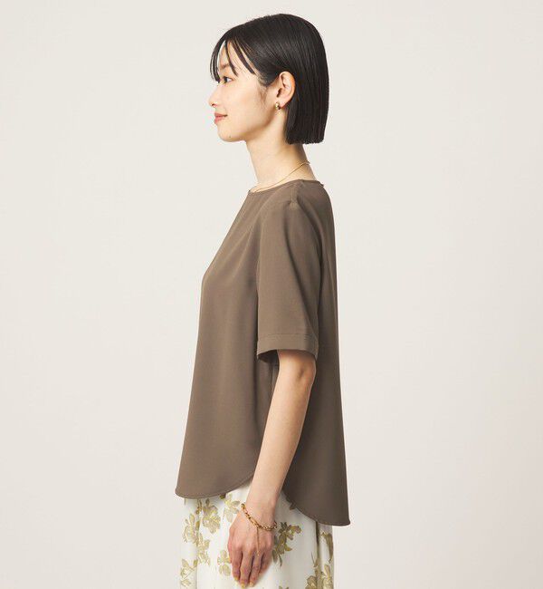 UNITED ARROWS green label relaxing「クルーネック ショートスリーブ ブラウス マシンウォッシャブル UVカット」|シャツ・ブラウス|