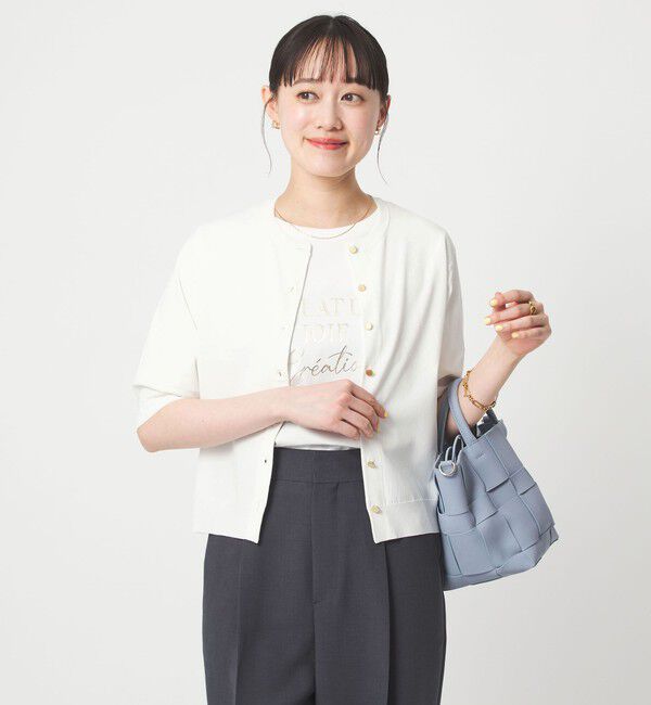 UNITED ARROWS green label relaxing「ハーフスリーブ ニット カーディガン ウォッシャブル 接触冷感 UVカット」|カーディガン|