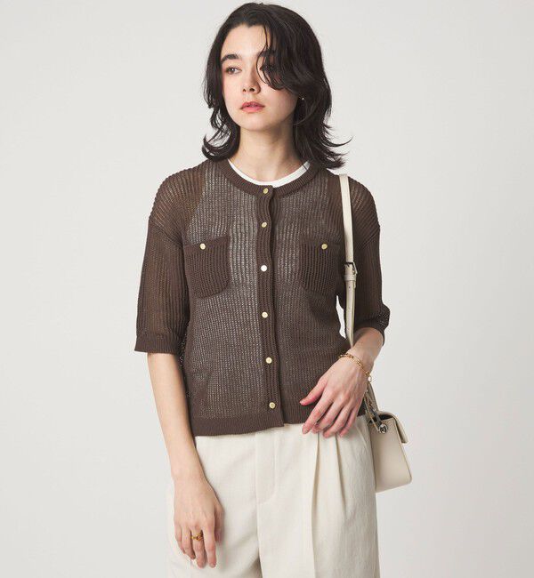 UNITED ARROWS green label relaxing「【結論シリーズ】デイリーメッシュカーデ ウォッシャブル」|カーディガン|