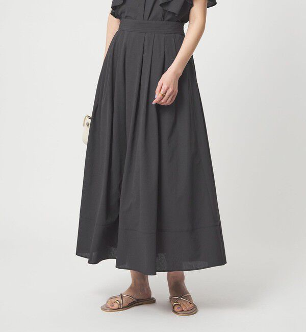 UNITED ARROWS green label relaxing「Breeze Cool タック スカート マシンウォッシャブル 通気性 UVカット」|フレア|