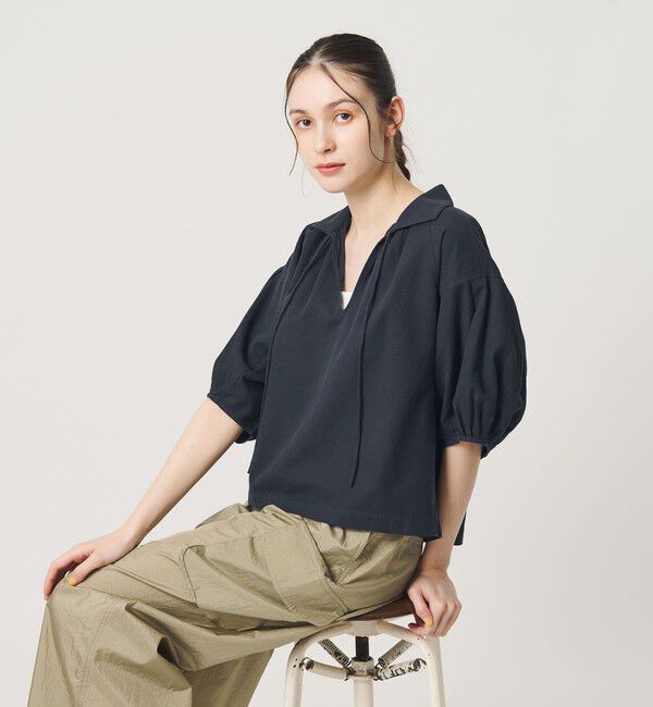 BEAUTY&YOUTH UNITED ARROWS「コットン麻 スキッパー チュニック ウォッシャブル」|チュニック|NAVY