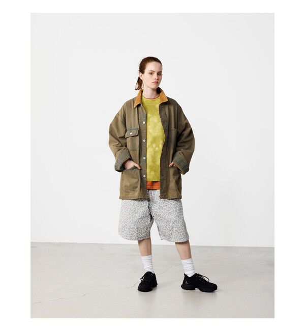 BEAMS「フェード デニム ルーズ カバーオールジャケット」|ブルゾン・スタジャン|