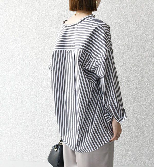 SHIPS any「SHIPS any:〈洗濯機可能〉REPREVE バンド カラー シャツ」|シャツ・ブラウス|