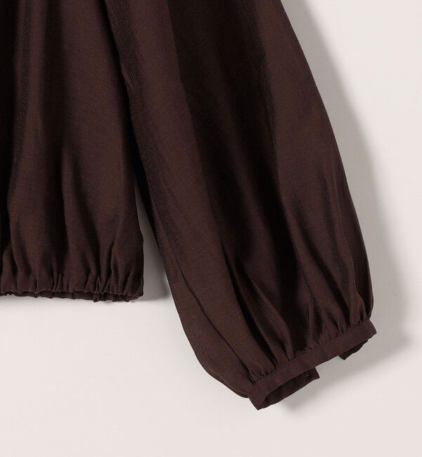 SHIPS any「《追加予約》SHIPS any:〈洗濯機可能〉リネン ミックス シアー ボリューム スリーブ ブラウス」|シャツ・ブラウス|