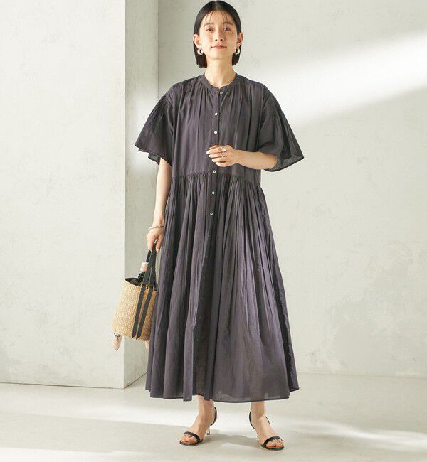 SHIPS for women「《予約》【SHIPS別注】Fanaka:〈手洗い可能〉ストライプ ドビー 羽織 ワンピース」|ワンピース|