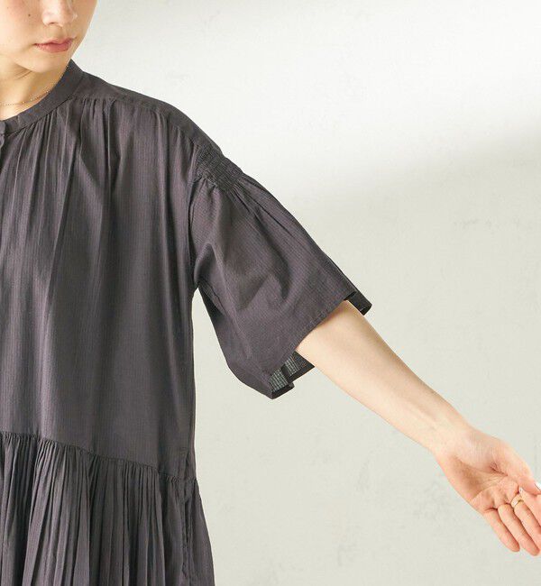 SHIPS for women「《予約》【SHIPS別注】Fanaka:〈手洗い可能〉ストライプ ドビー 羽織 ワンピース」|ワンピース|