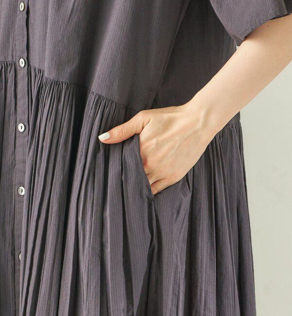 SHIPS for women「《予約》【SHIPS別注】Fanaka:〈手洗い可能〉ストライプ ドビー 羽織 ワンピース」|ワンピース|