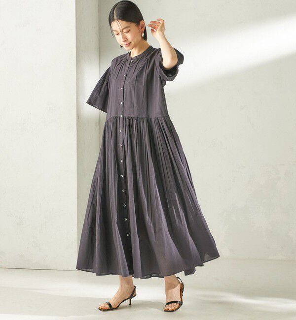 SHIPS for women「《予約》【SHIPS別注】Fanaka:〈手洗い可能〉ストライプ ドビー 羽織 ワンピース」|ワンピース|