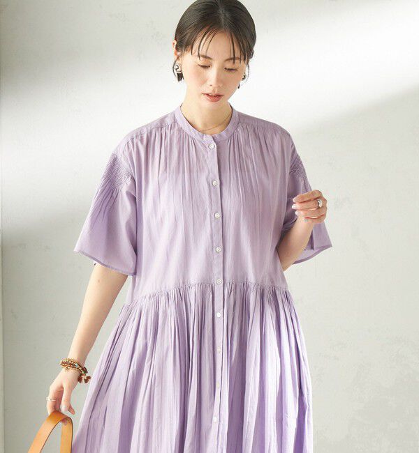 SHIPS for women「《予約》【SHIPS別注】Fanaka:〈手洗い可能〉ストライプ ドビー 羽織 ワンピース」|ワンピース|
