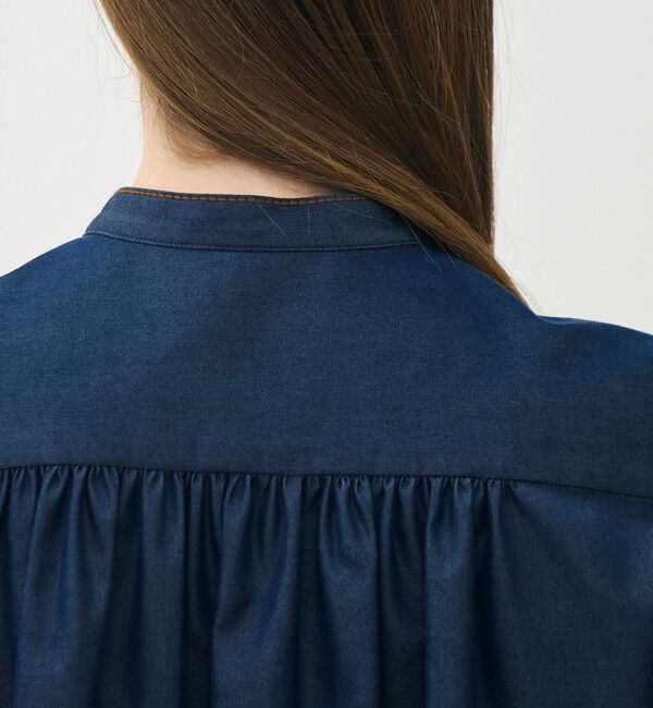 TOMORROWLAND collection「コットンシルクデニム ラッフルスリーブレスブラウス」|シャツ・ブラウス|