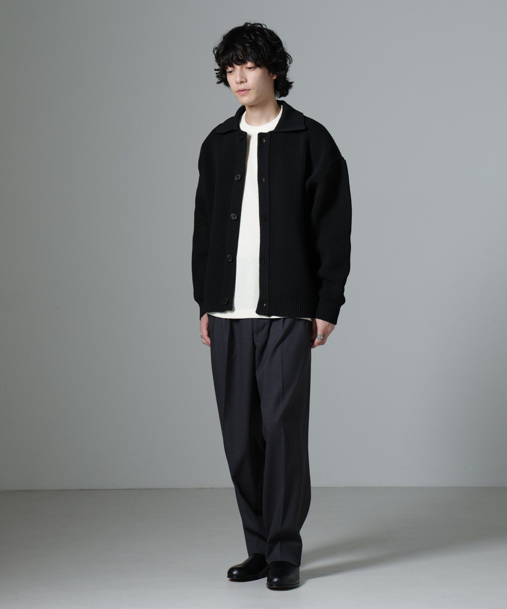 nano･universe「微起毛ワイドテーパードパンツ」|チノ|