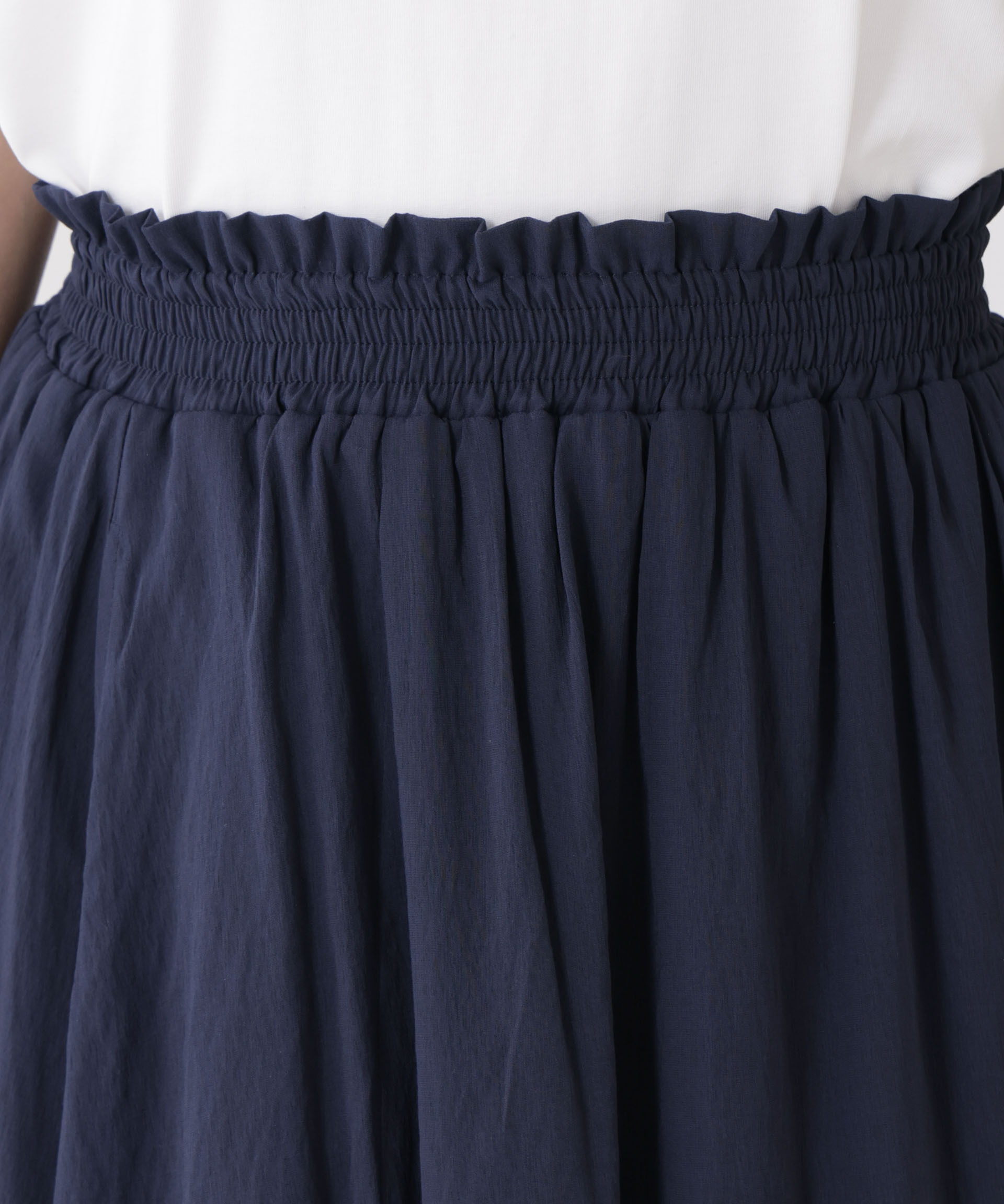 nano･universe「ウエストゴムギャザーシアースカート（セットアップ可）」|スカート|