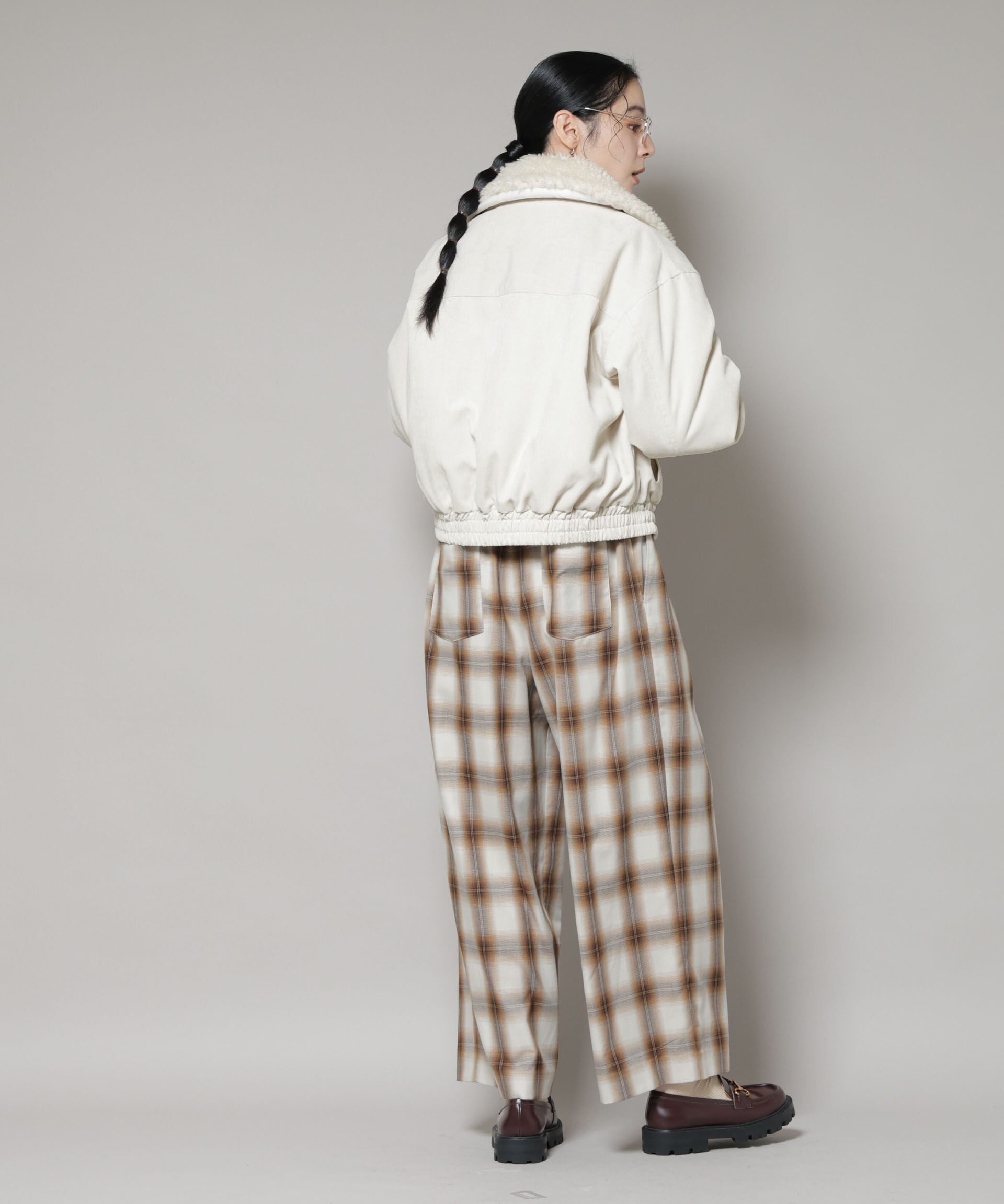 nano･universe「ボア衿付きコーデュロイ中綿ブルゾン」|ブルゾン・スタジャン|