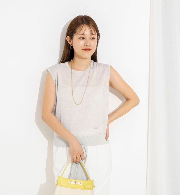 NOLLEY'S「《手洗い可能/アンサンブル対応》ラメノースリーブプルオーバー」|ニット・セーター|